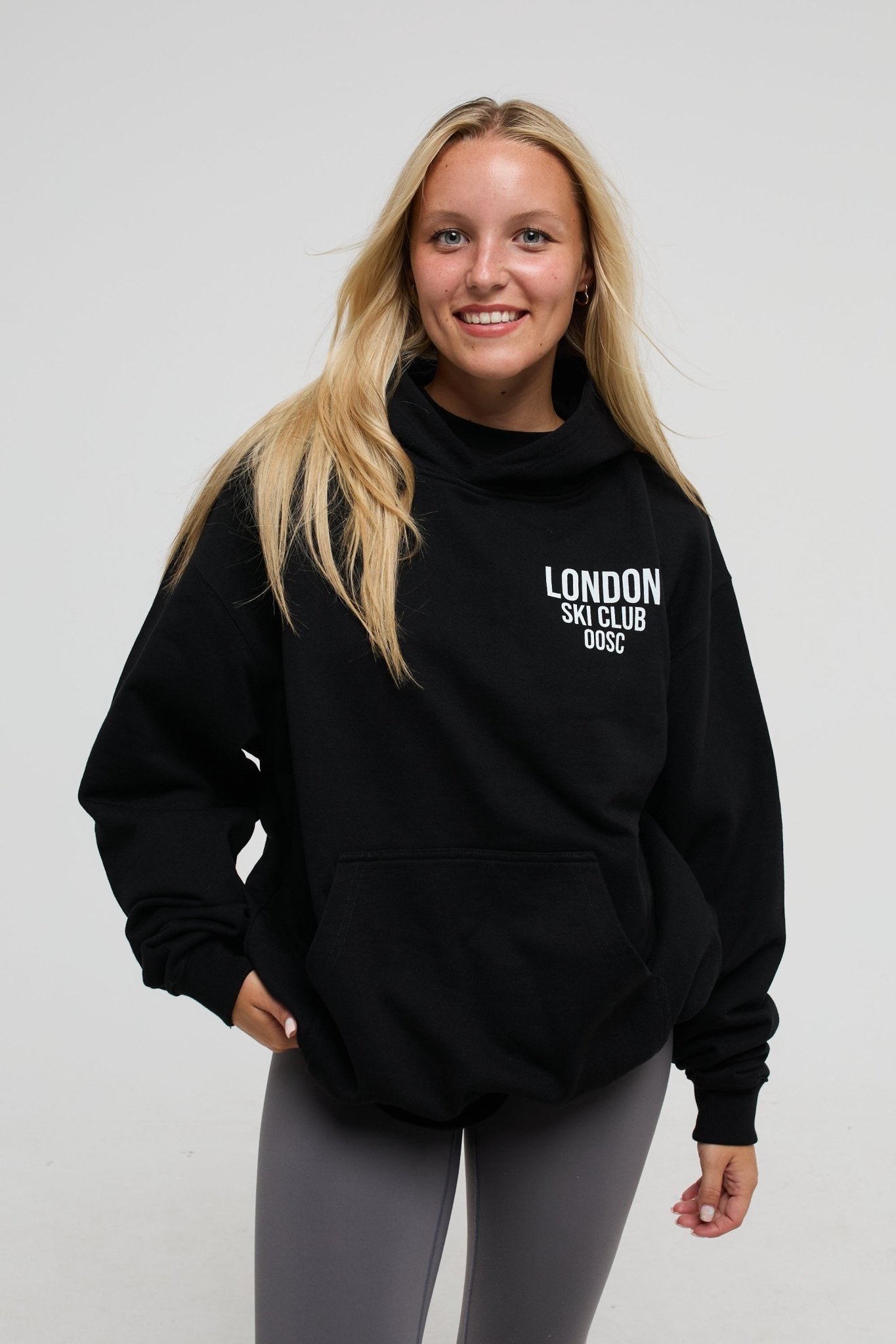 London Ski Club Oversize Hoodie - Black - OOSC Clothing - USA