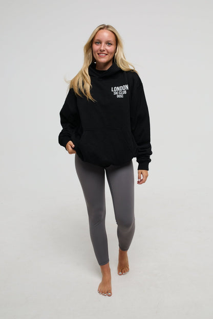 London Ski Club Oversize Hoodie - Black - OOSC Clothing - USA