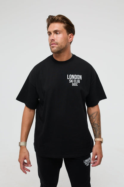 London Ski Club Oversize T-Shirt - Black - OOSC Clothing - USA