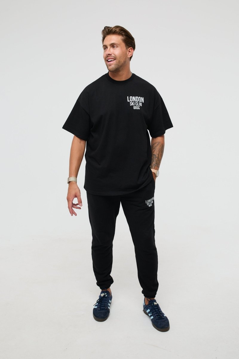 London Ski Club Oversize T-Shirt - Black - OOSC Clothing - USA