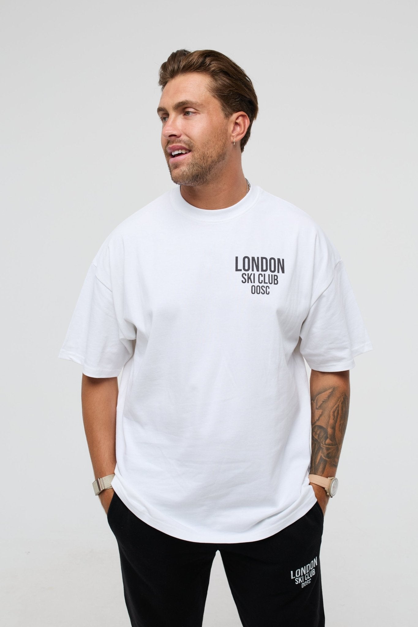 London Ski Club Oversize T-Shirt - White - OOSC Clothing - USA