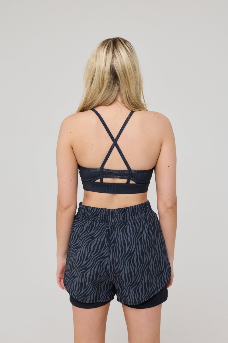 Medium Support Infinite Sports Bra - Black Tiger - OOSC Clothing - USA