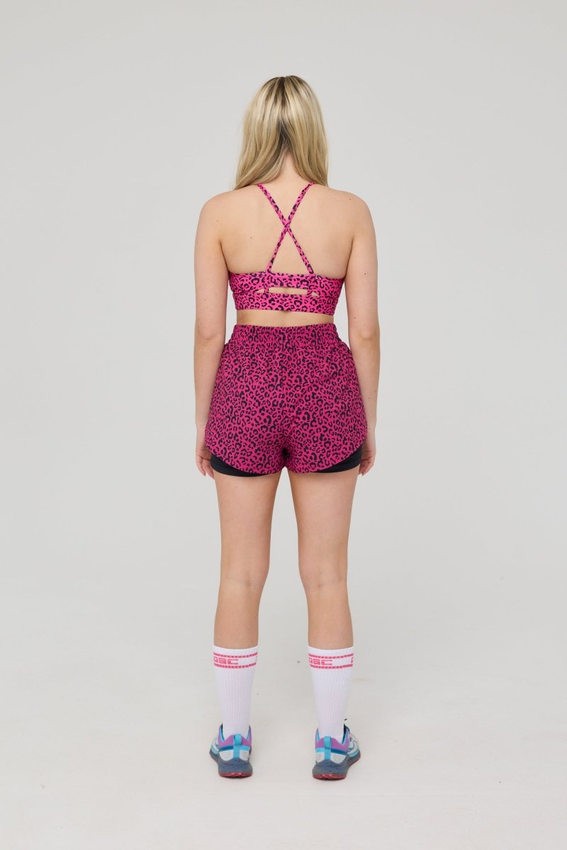 Medium Support Infinite Sports Bra - Pink Leopard - OOSC Clothing - USA