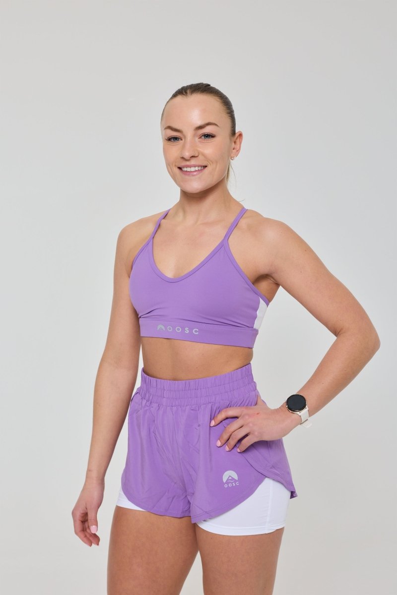 Medium Support Infinite Sports Bra - Purple - OOSC Clothing - USA