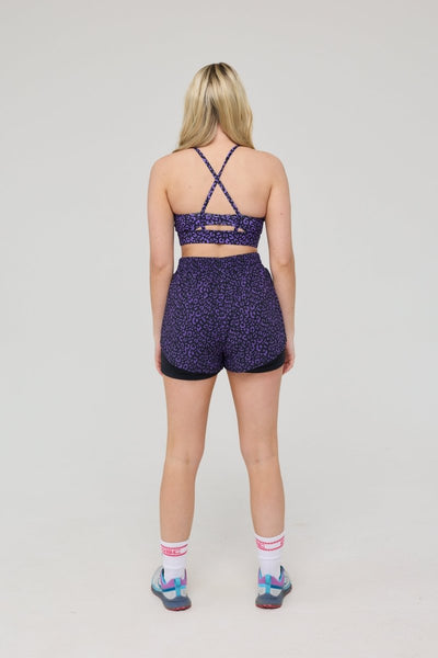 Medium Support Infinite Sports Bra - Purple Leopard - OOSC Clothing