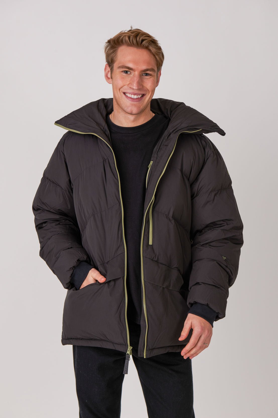 Men's Puffer Jacket Black - OOSC Clothing - USA