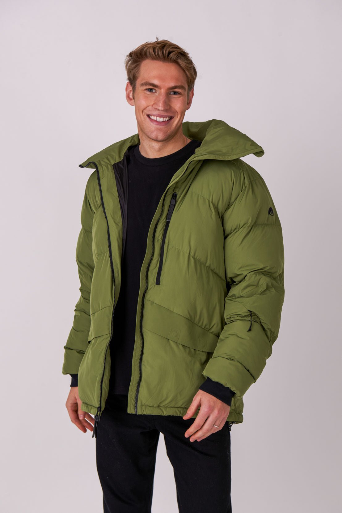 Men's Puffer Jacket Khaki - OOSC Clothing - USA