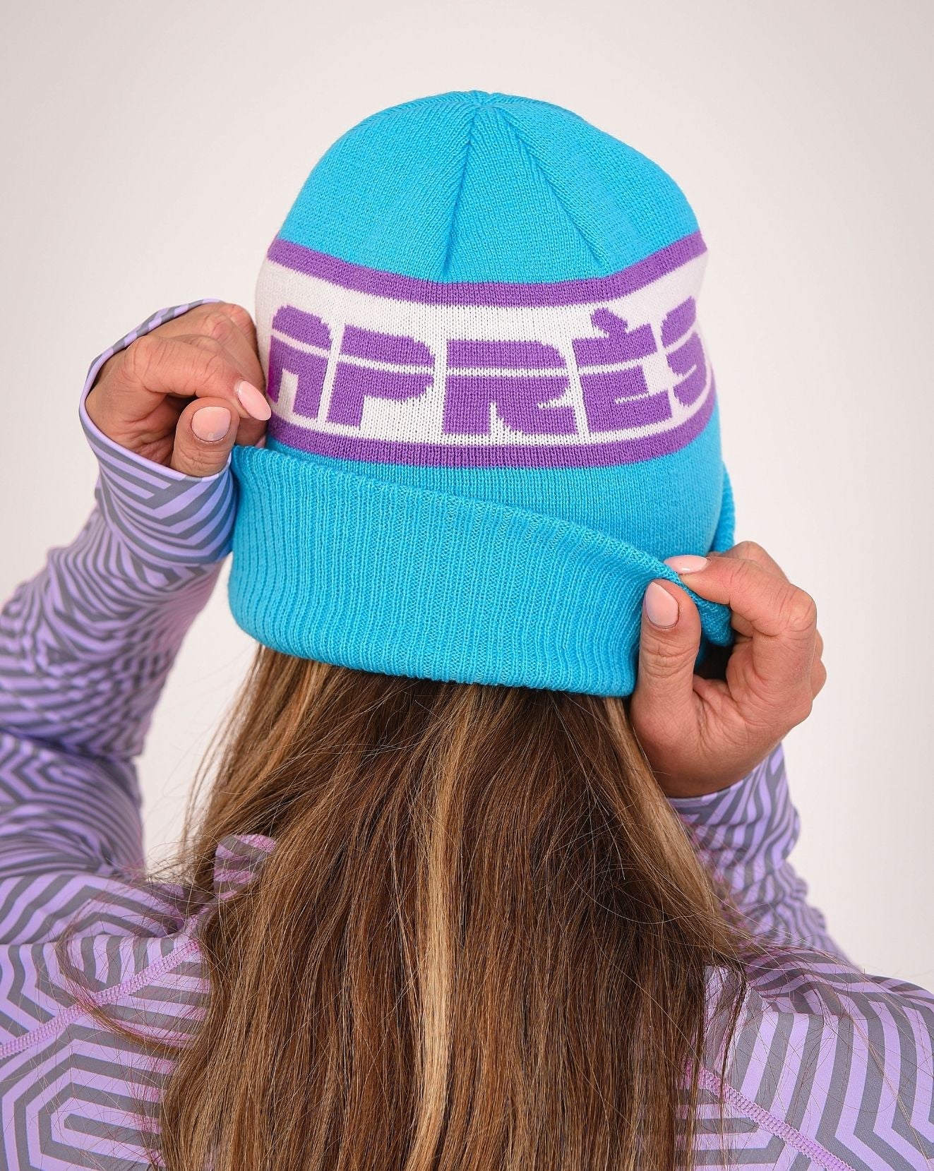 OOSC Après Beanie - Blue, Purple, White - OOSC Clothing - USA