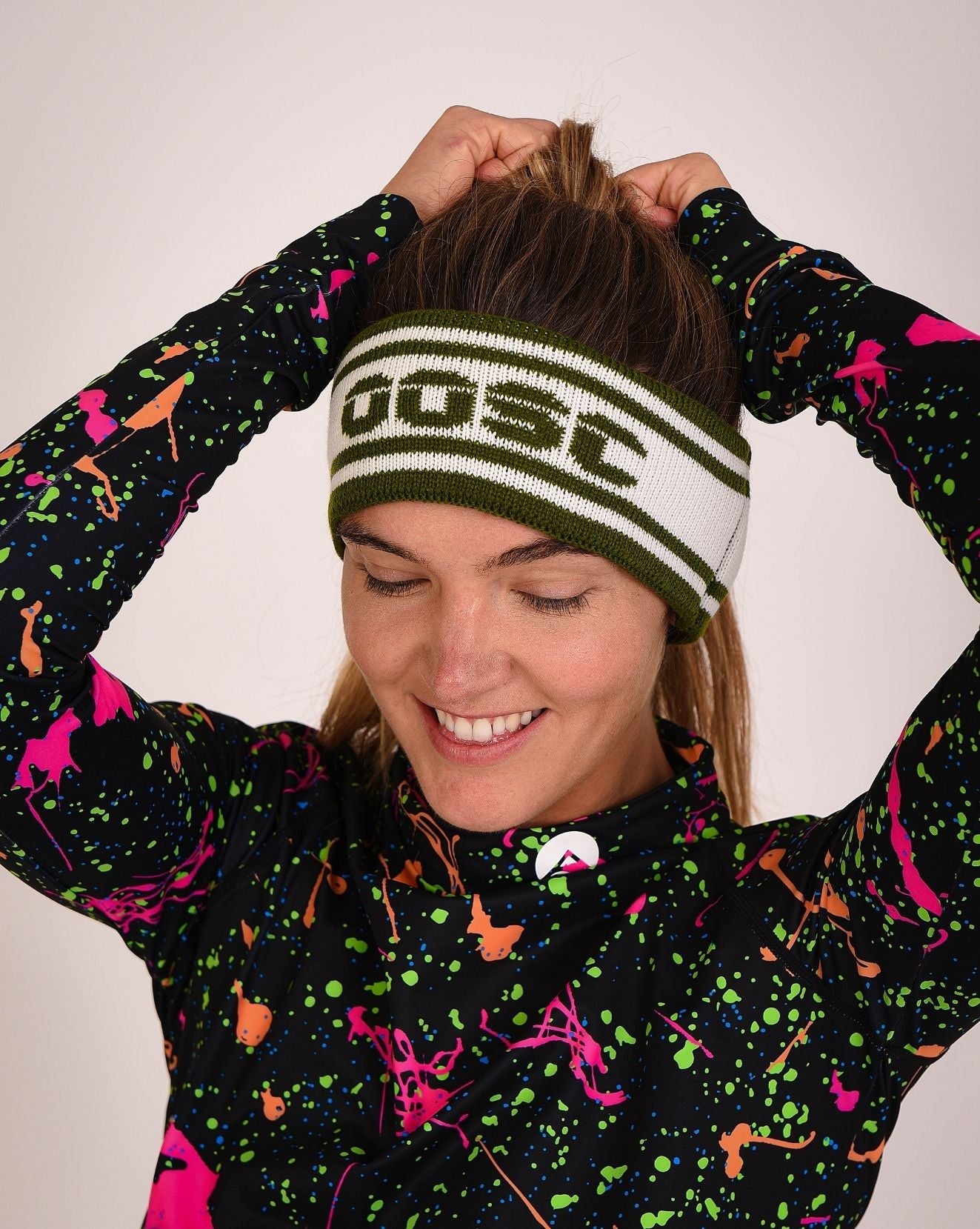 OOSC Après Headband - Khaki, White - OOSC Clothing - USA