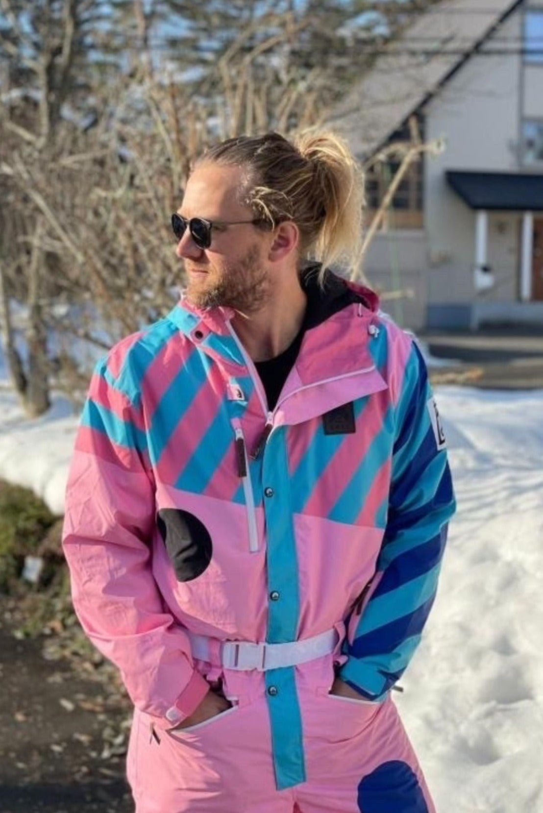Penfold In Pink Men's Ski Suit | Multi-Coloured -OOSC Clothing