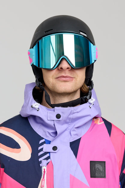 OOSC Vizion Ski & Snowboard Goggles - Neon Blue and Pink - OOSC Clothing - USA