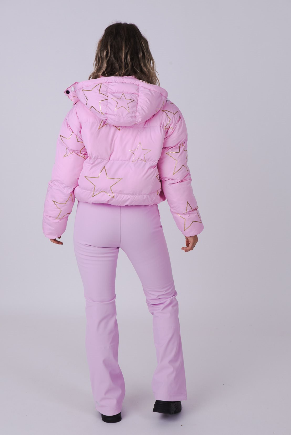 Pink with Stars Chic Puffer Jacket - OOSC Clothing - USA