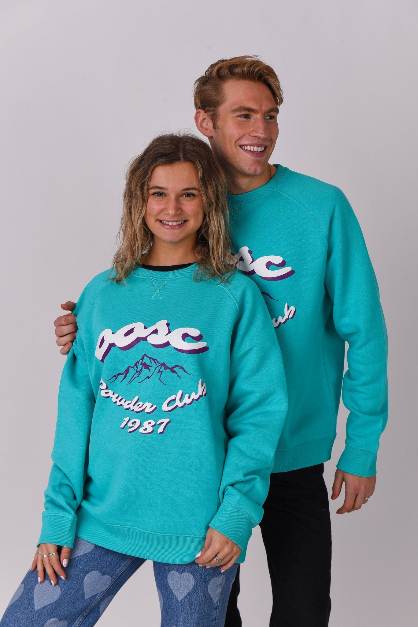 Powder Club Sweatshirt - Aqua - OOSC Clothing - USA