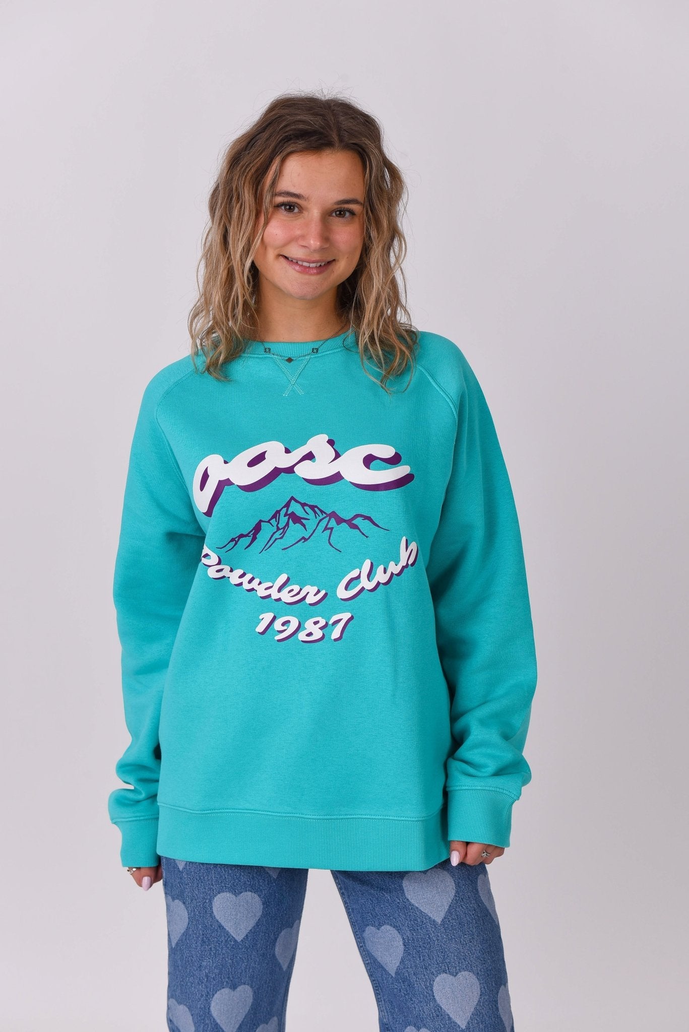 Powder Club Sweatshirt - Aqua - OOSC Clothing - USA