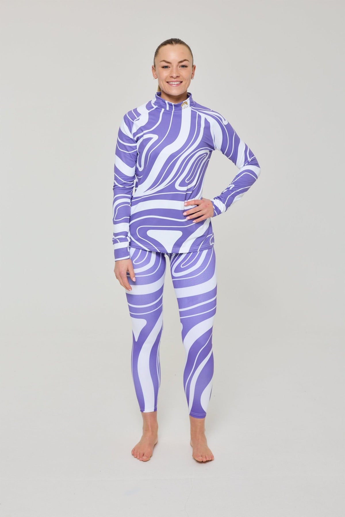 Purple Swirl Women's Baselayer Top - OOSC Clothing - USA
