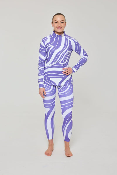 Purple Swirl Women's Baselayer Top - OOSC Clothing - USA