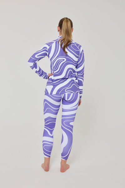 Purple Swirl Women's Baselayer Top - OOSC Clothing - USA
