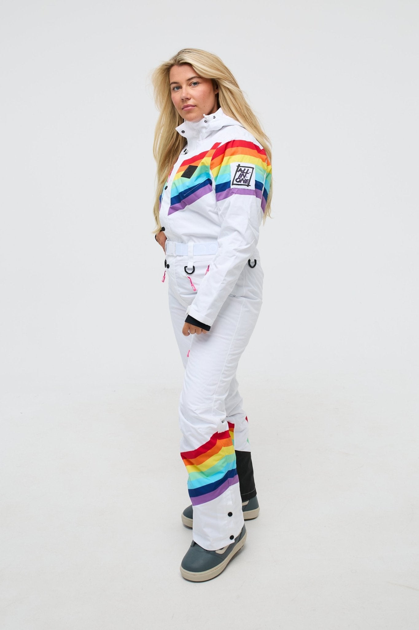 Rainbow Road Curved Women's Ski Suit - OOSC Clothing - USA