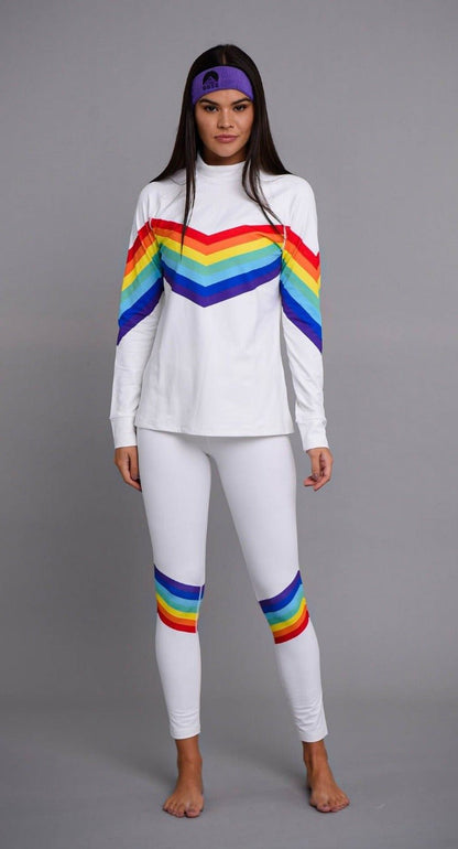 Rainbow Road Women's Baselayer Leggings - OOSC Clothing - USA