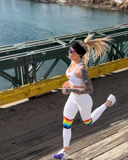 Rainbow Road Women's Baselayer Leggings - OOSC Clothing - USA