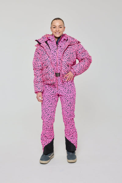 Rosé Leopard Ski Suit - OOSC Clothing - USA