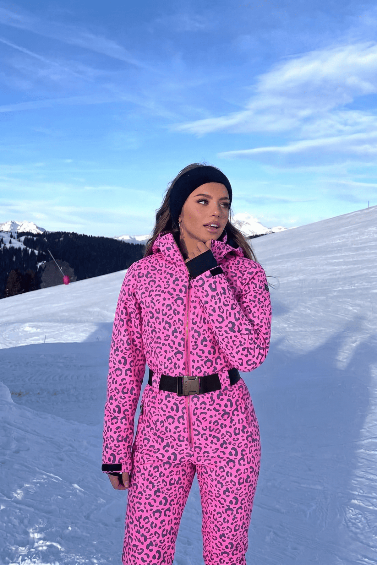Rosé Leopard Ski Suit - OOSC Clothing - USA