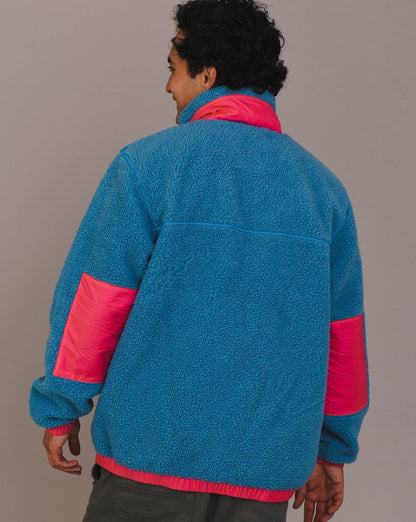 Sherpa Fleece Jacket Blue / Pink - Men's - OOSC Clothing - USA