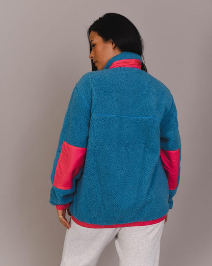 Sherpa Fleece Jacket Blue / Pink - Women's - OOSC Clothing - USA