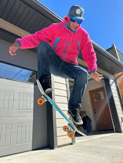 Sherpa Fleece Jacket Pink / Blue - Men's - OOSC Clothing - USA