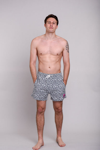 Snow Leopard Men's Swim Shorts - OOSC Clothing - USA