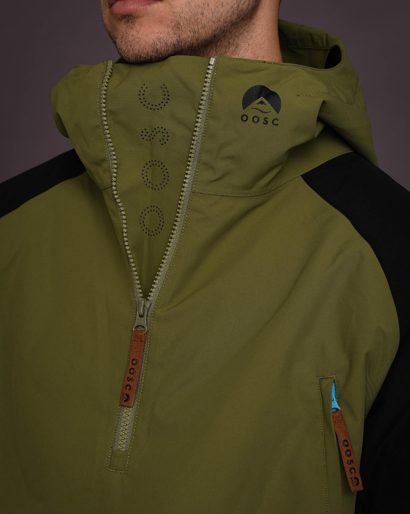 Snow Park Overhead Jacket - Orange & Khaki - OOSC Clothing - USA