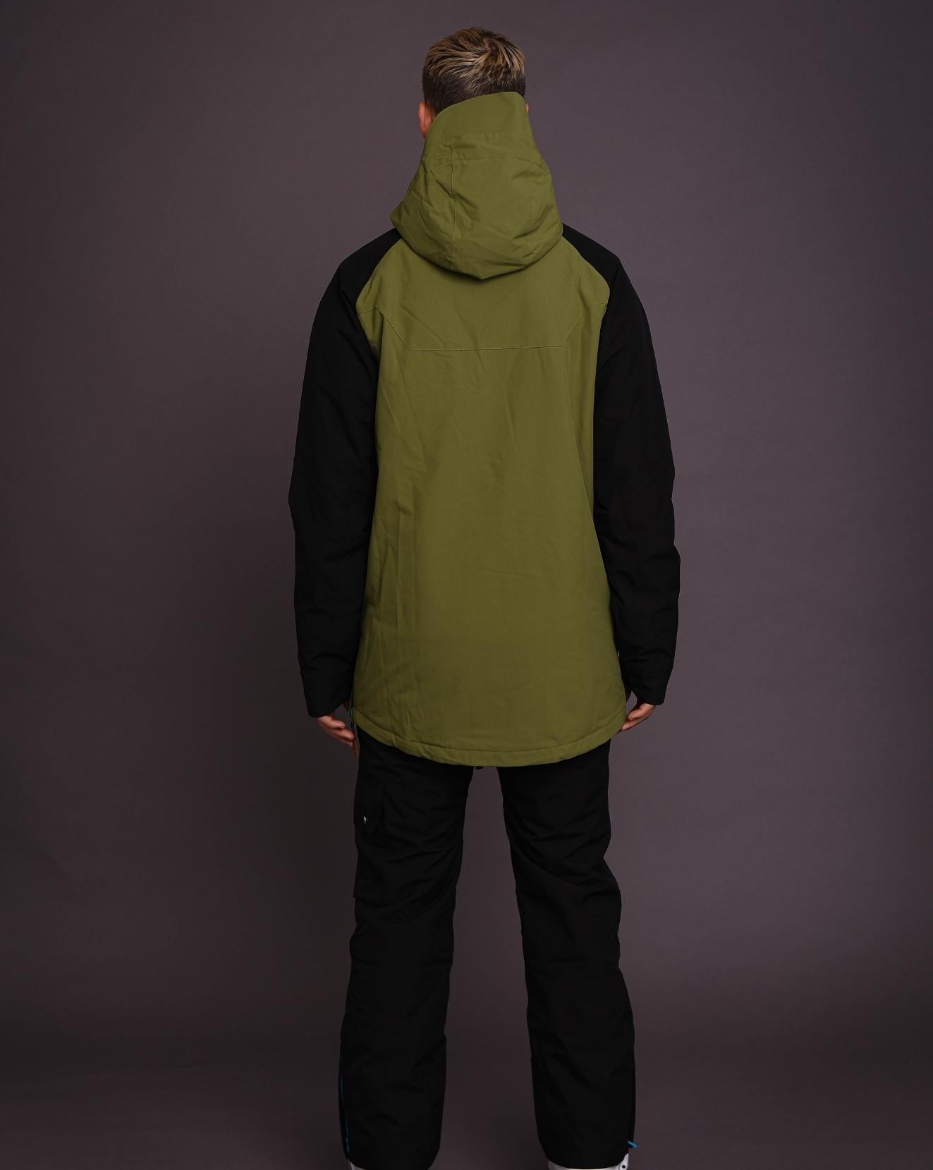 Snow Park Overhead Jacket - Orange & Khaki - OOSC Clothing - USA