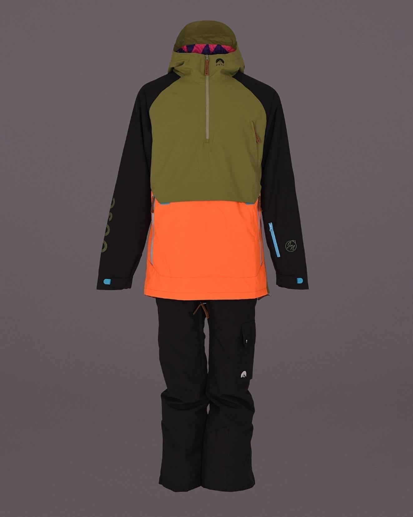 Snow Park Overhead Jacket - Orange & Khaki - OOSC Clothing - USA