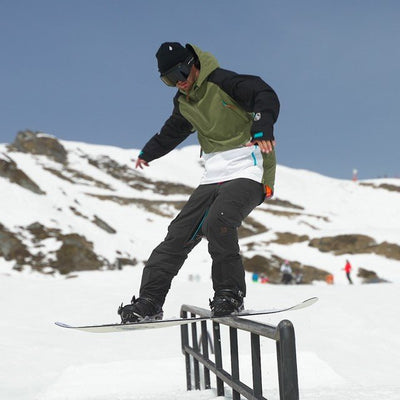 Snow Park Overhead Jacket - White & Khaki - OOSC Clothing - USA