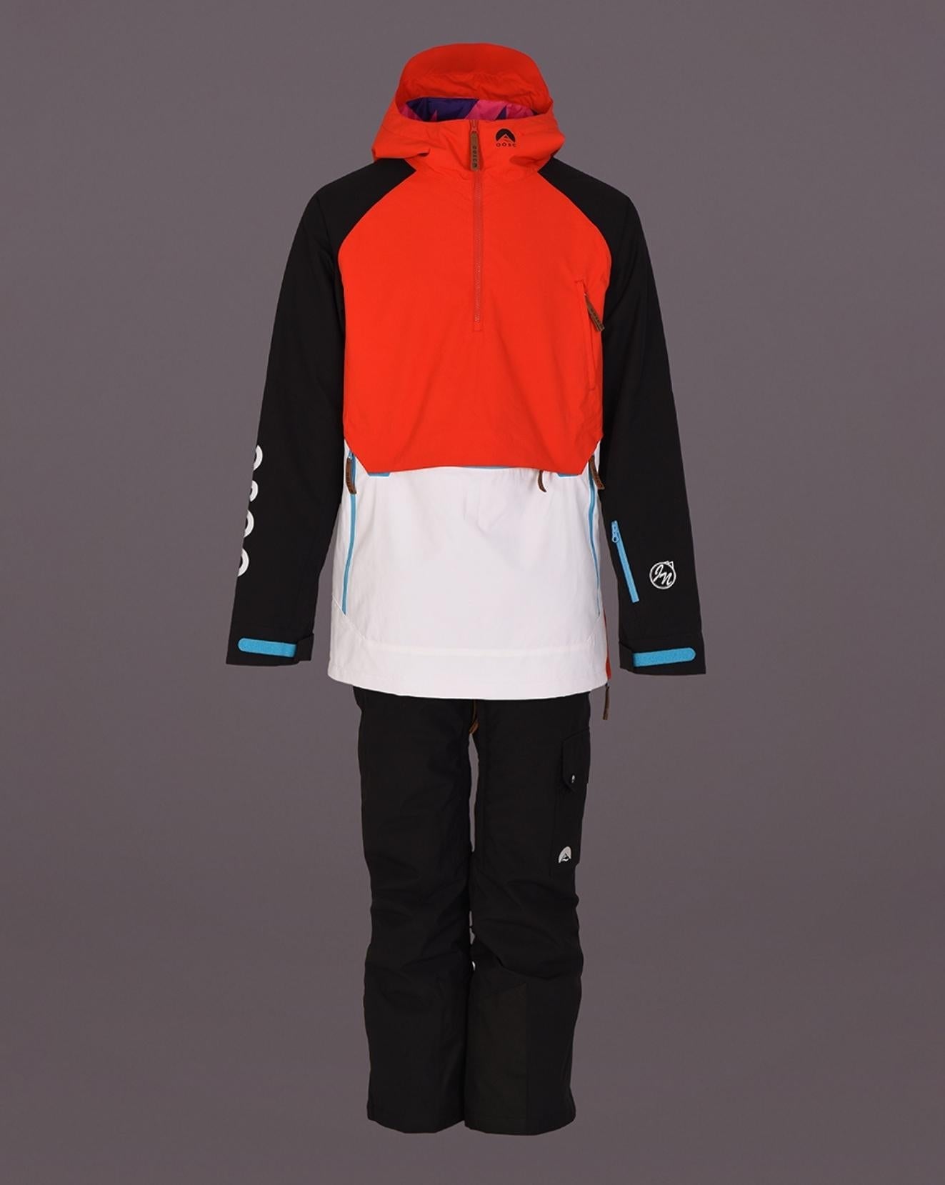 Snow Park Overhead Jacket - White & Red - OOSC Clothing - USA