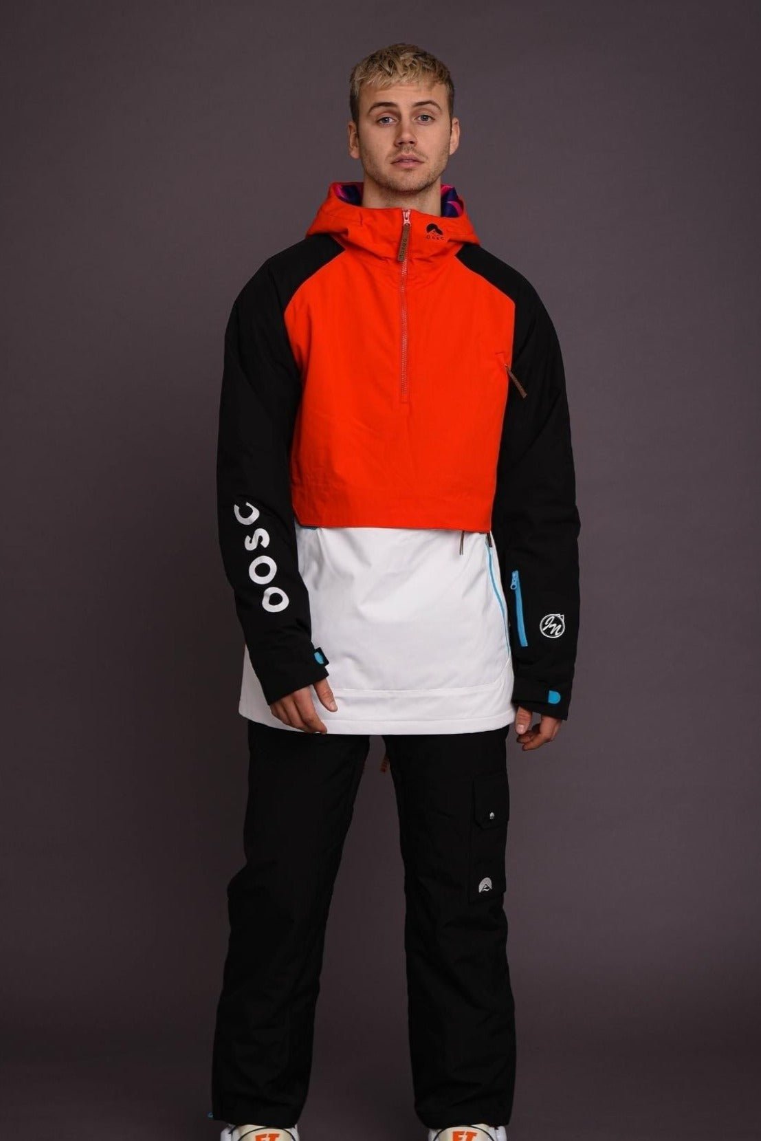 Snow Park Overhead Jacket - White & Red - OOSC Clothing - USA