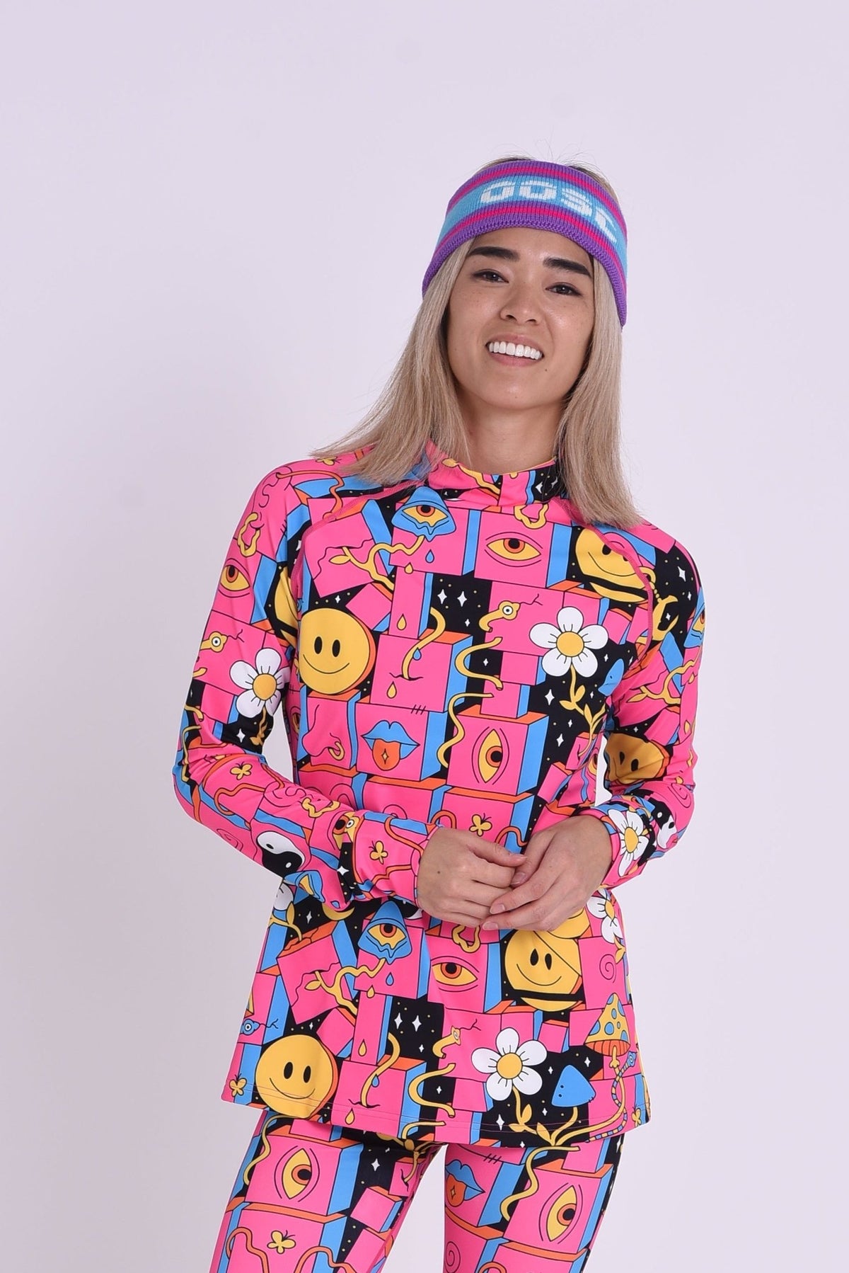 Trippy Hippy Women's Baselayer Top - OOSC Clothing - USA