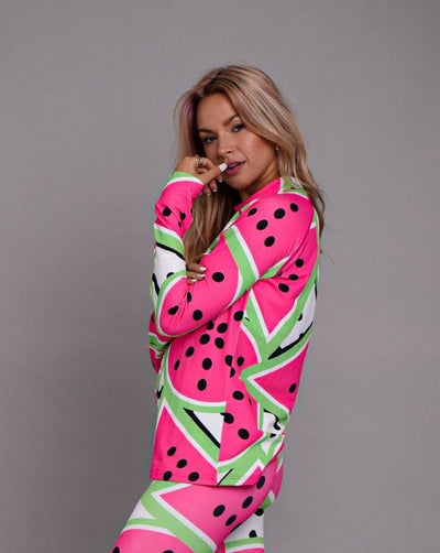 Watermelon Women's Pink Base Layer Top - OOSC Clothing - USA