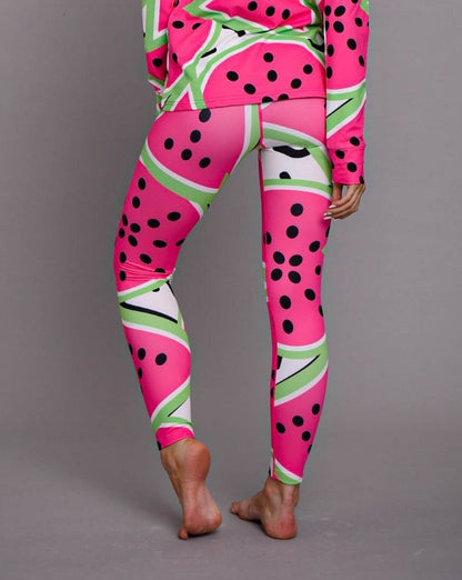 Watermelon Women's Pink Baselayer Leggings - OOSC Clothing - USA