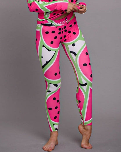 Watermelon Women's Pink Baselayer Leggings - OOSC Clothing - USA