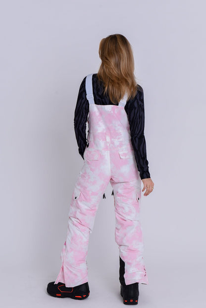 Yeh Girl Ski & Snowboard Bib Pant - Katie Ormerod Pink Tie Dye Signature line - OOSC Clothing - USA