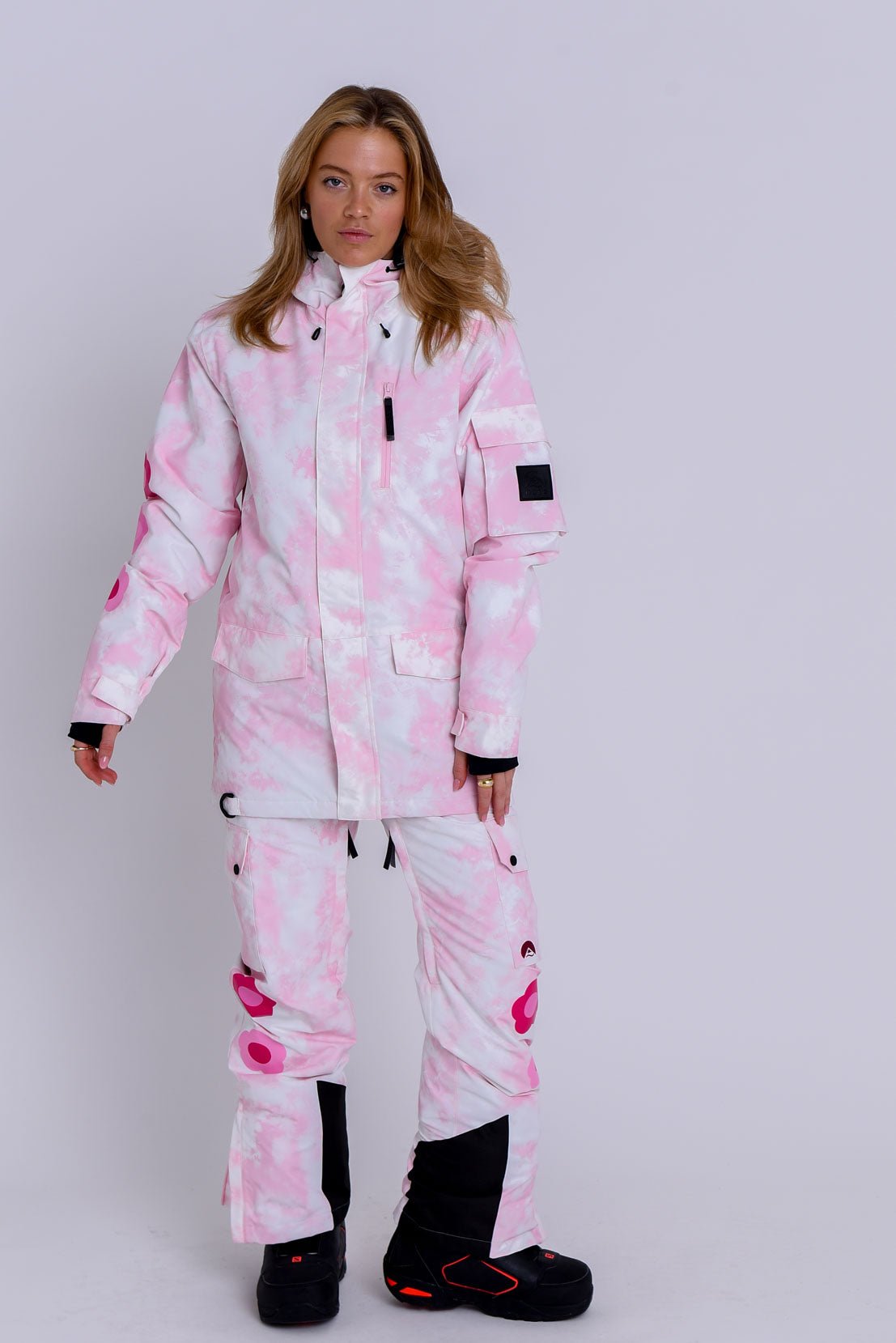 Yeh Girl Ski & Snowboard Jacket - Katie Ormerod Pink Tie Dye Signature line - OOSC Clothing - USA