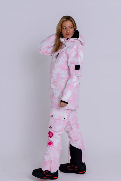 Yeh Girl Ski & Snowboard Jacket - Katie Ormerod Pink Tie Dye Signature line - OOSC Clothing - USA