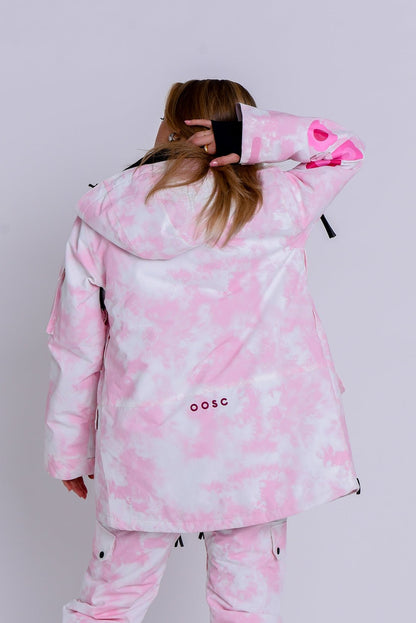 Yeh Girl Ski & Snowboard Jacket - Katie Ormerod Pink Tie Dye Signature line - OOSC Clothing - USA