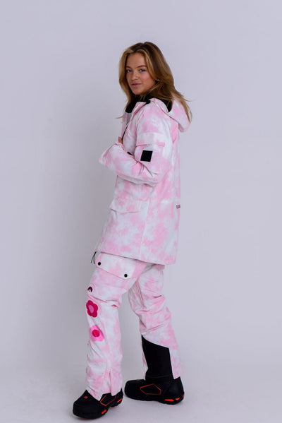 Yeh Girl Ski & Snowboard Jacket - Pink Tie Dye Signature line - OOSC Clothing - USA