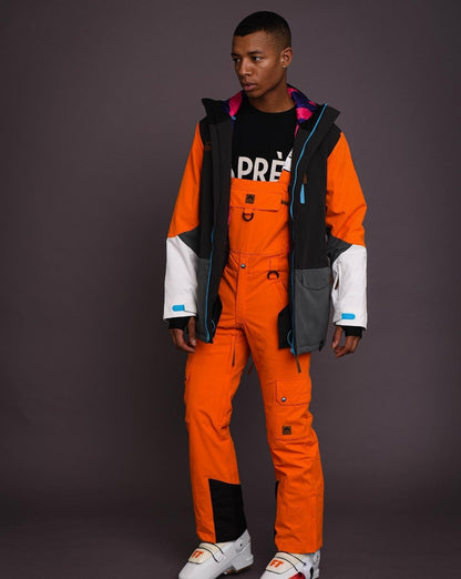 Yeh Man Men's Ski & Snowboard Bib Pant - Orange - OOSC Clothing - USA