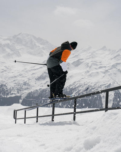 Yeh Man Men's Ski & Snowboard Jacket - Black, Grey & Orange - OOSC Clothing - USA