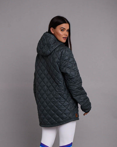 grey quilted jacket