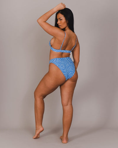 Blue Swirl Pattern Boost Bikini Top