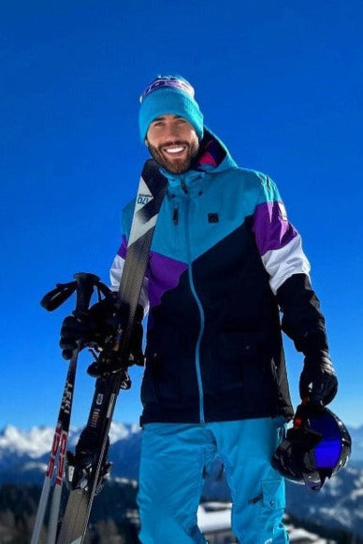 Fresh Pow Men's Ski & Snowboard Jacket - Blue, Purple & Black